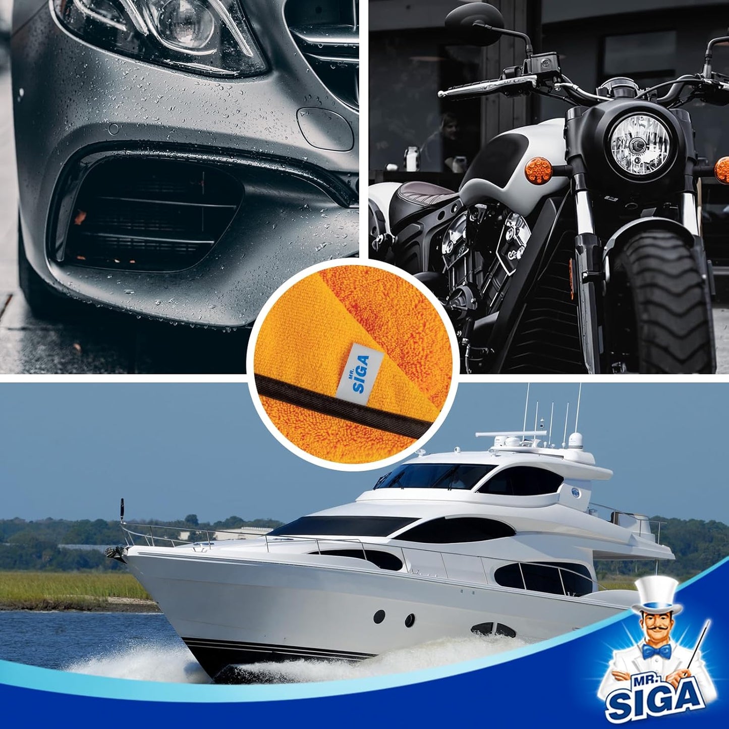 MR.SIGA_Professional_Premium_Microfiber_Towels_for_Cars,_Dual-Sided_Car_Washing_and_Detailing_Towels,_Gold,_15.7_x_23.6_inch,_12_Pack