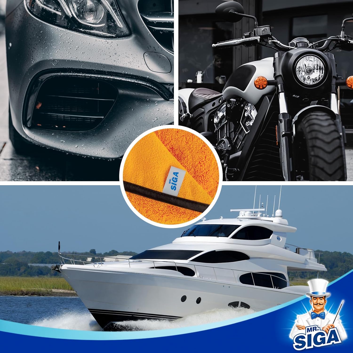MR.SIGA_Professional_Premium_Microfiber_Towels_for_Cars,_Dual-Sided_Car_Washing_and_Detailing_Towels,_Gold,_15.7_x_23.6_inch,_12_Pack