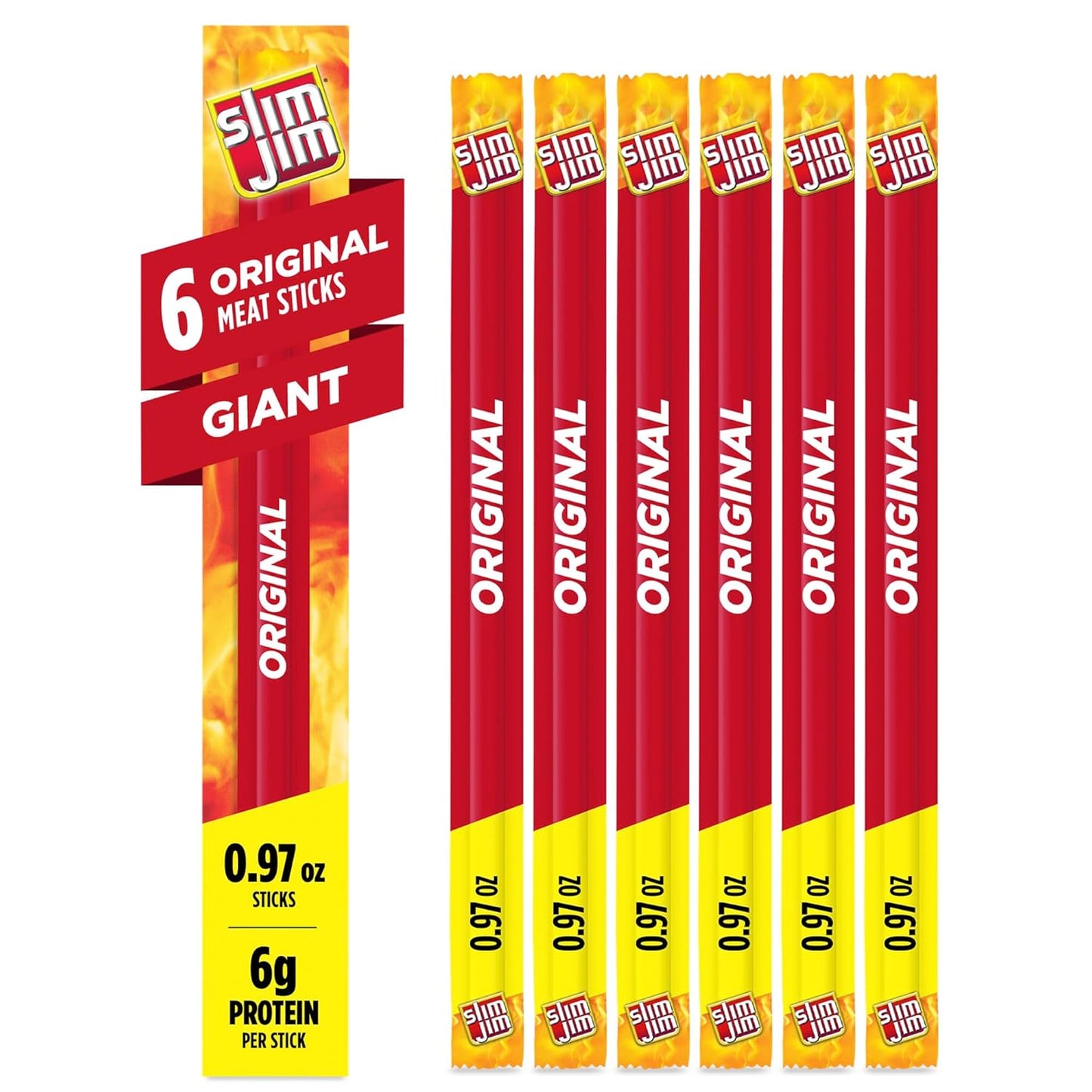 Slim_Jim_Giant_Sized_Original_Smoked_Snack_Sticks,_Keto_Friendly_Snack,_Meat_Snacks,_0.97_oz._Sticks,_6_Count