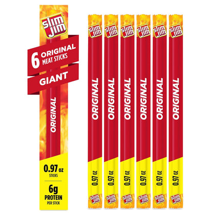 Slim_Jim_Giant_Sized_Original_Smoked_Snack_Sticks,_Keto_Friendly_Snack,_Meat_Snacks,_0.97_oz._Sticks,_6_Count