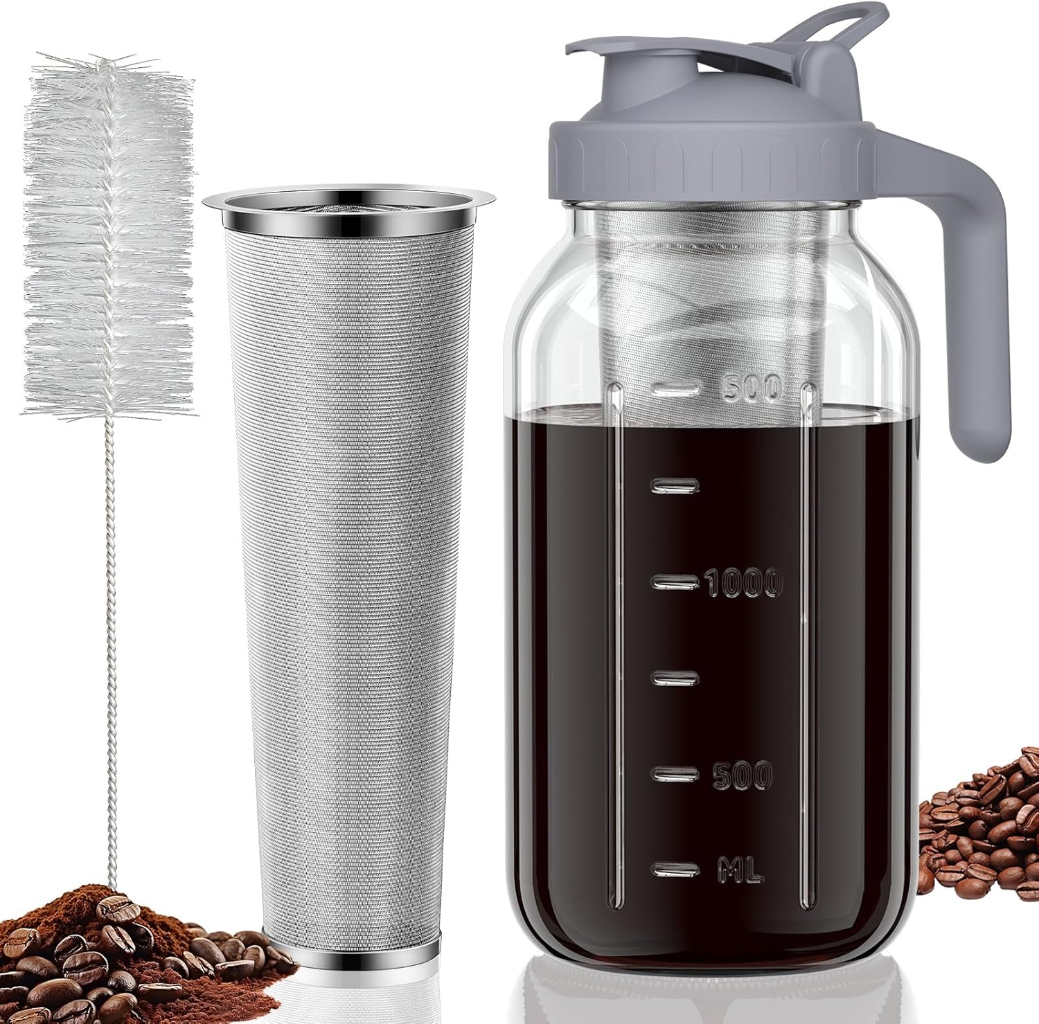 Cold_Brew_Coffee_Maker,_64_oz_Glass_Mason_Pitcher_|_100μm_stainless_steel_filter,_wide_mouth_design,_leak-proof_lid_with_handle,_pour_spout_for_iced_coffee,_tea_and_cold_drinks