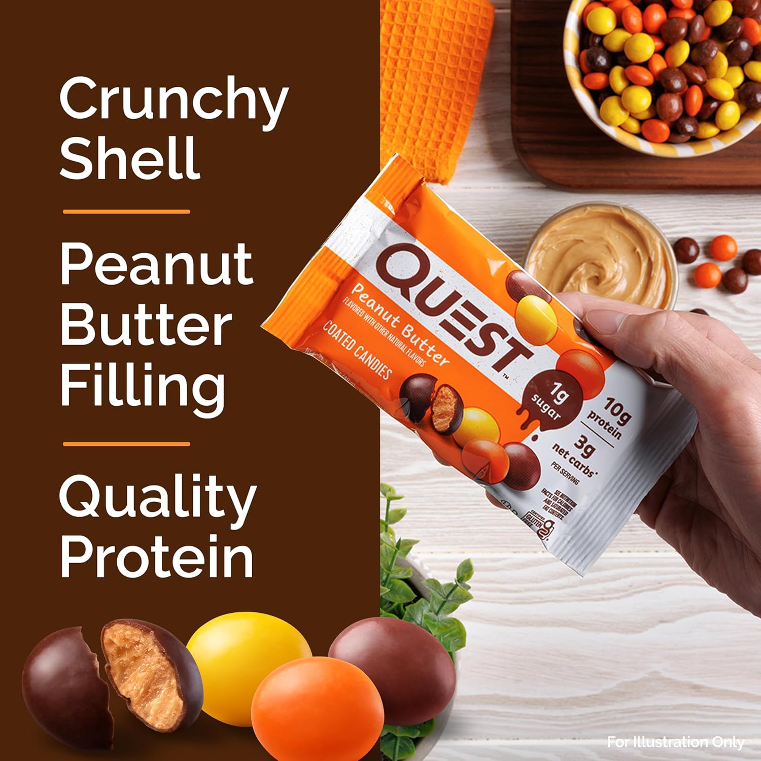 Quest_Nutrition_Coated_Candies,_Peanut_Butter,_1g_Sugar,_10g_Protein,_4g_Net_Carbs,_Gluten_Free,_Keto_Friendly,_12_Count