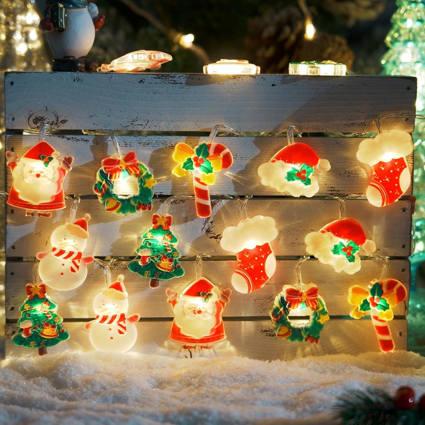 LOLStar_Christmas_Fairy_String_Lights,_20_LED_Xmas_Warm_White_Lights_Hanging_Decors_with_Santa_Claus_Wreath_Tree_Snowman_Candy_Cane_Hat_Stockings_Battery_Operated_Indoor_Window_Lights_for_Party_Home