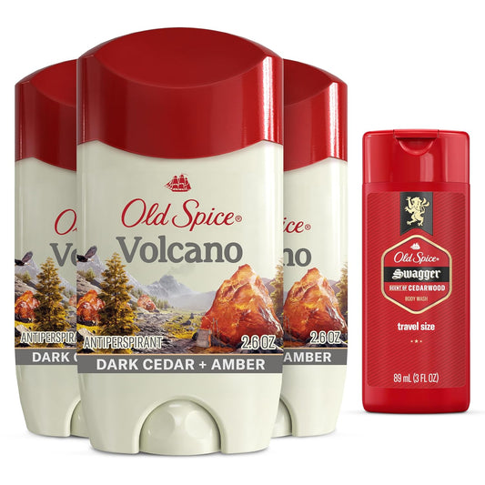 Old_Spice_Men's_Antiperspirant_&_Deodorant_Volcano_with_Charcoal,_2.6oz_(Pack_of_3)_with_Travel-Size_Swagger_Body_Wash