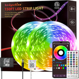 HEDYNSHINE 20ft/150ft LED Strip Lights,RGB Color Changing by 40key Remote and Phone, LED Strip Lights Music Sync,Smart LED Strip Lights for Bedroom