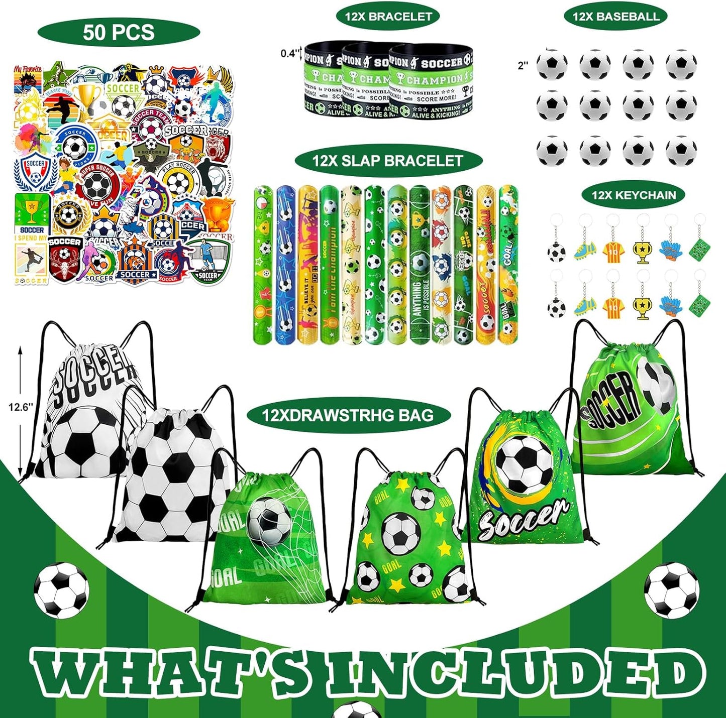 110Pcs_Soccer_Party_Favors_Drawstring_Bags_Soccer_Goodie_Bag_with_Mini_Ball,_Wristband,_Slap_bracelets,_Keychains,_Stickers_for_Soccer_Party_Supplies