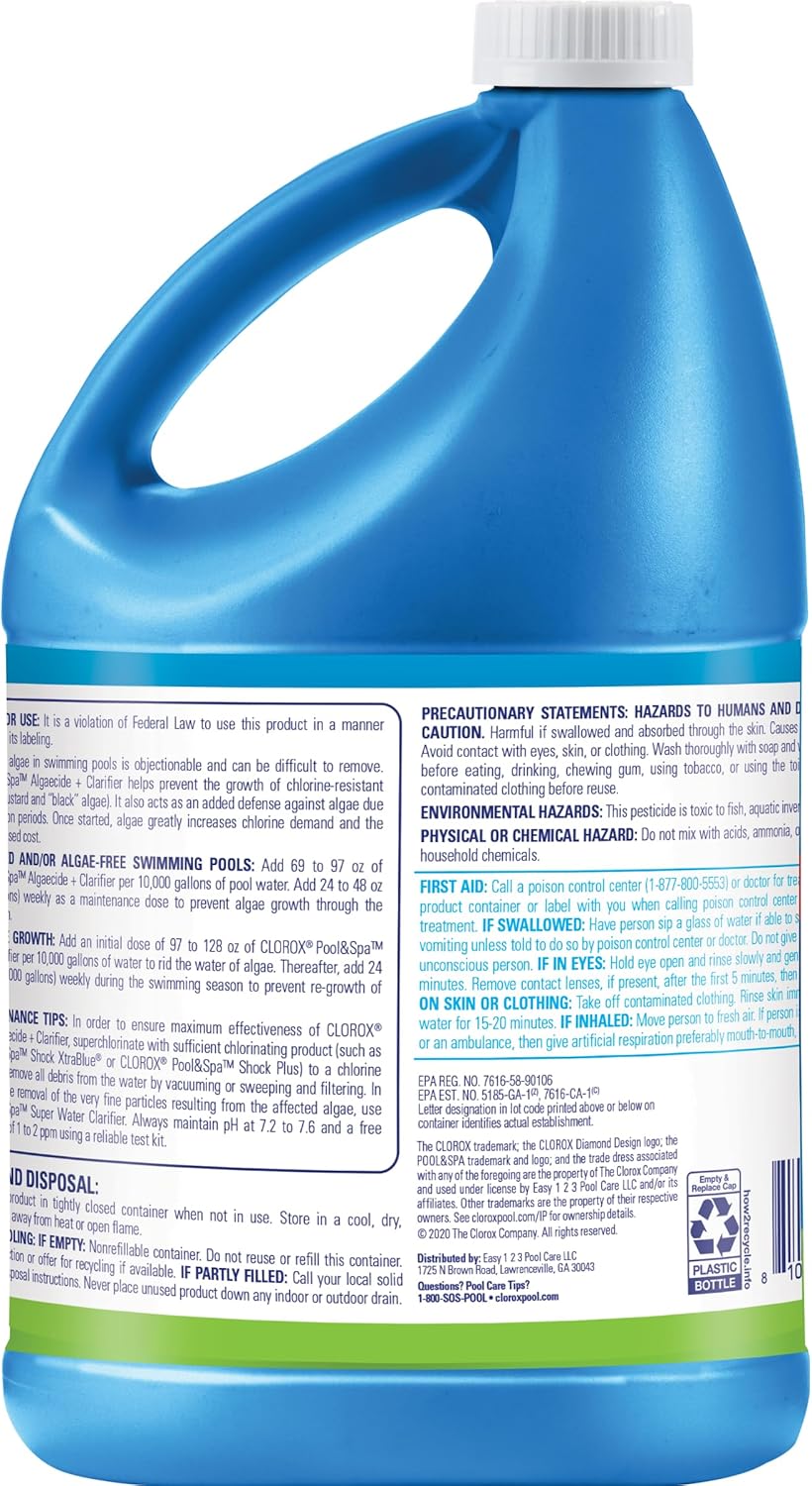 Clorox®_Pool&Spa™_Swimming_Pool_Algaecide_and_Clarifier,_Prevents_and_Treats_Pool_Algae,_Clears_Water,_128_Fl_Oz_(Pack_of_1)