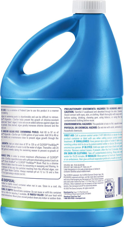 Clorox®_Pool&Spa™_Swimming_Pool_Algaecide_and_Clarifier,_Prevents_and_Treats_Pool_Algae,_Clears_Water,_128_Fl_Oz_(Pack_of_1)