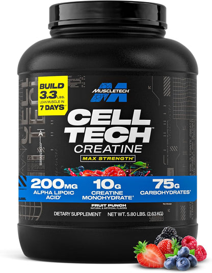 MuscleTech_Creatine_Monohydrate_Powder_-_Cell-Tech_Creatine_Powder_Post_Workout_Recovery_Drink,_Muscle_Builder_&_Musclebuilding_Creatine_Supplement_-_Fruit_Punch,_6_lbs_(56_Serv)_-_Packaging_May_Vary