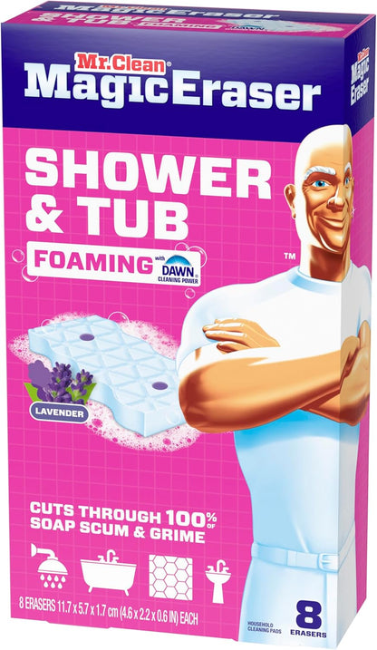 Mr._Clean_Magic_Eraser_Sponge,_Bathroom,_Shower,_Tub_Cleaner,_Soap_Scum_Remover,_Bathroom_Cleaning_Supplies,_Dawn_Cleaning_Power_with_Lavender_Scent,_Shower_&_Tub,_8ct