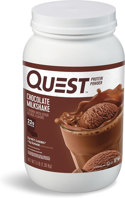 Quest_Nutrition_Chocolate_Milkshake_Protein_Powder,_22g_Protein,_1g_Sugar,_Low_Carb,_Gluten_Free,_3_Pound,_43_Servings