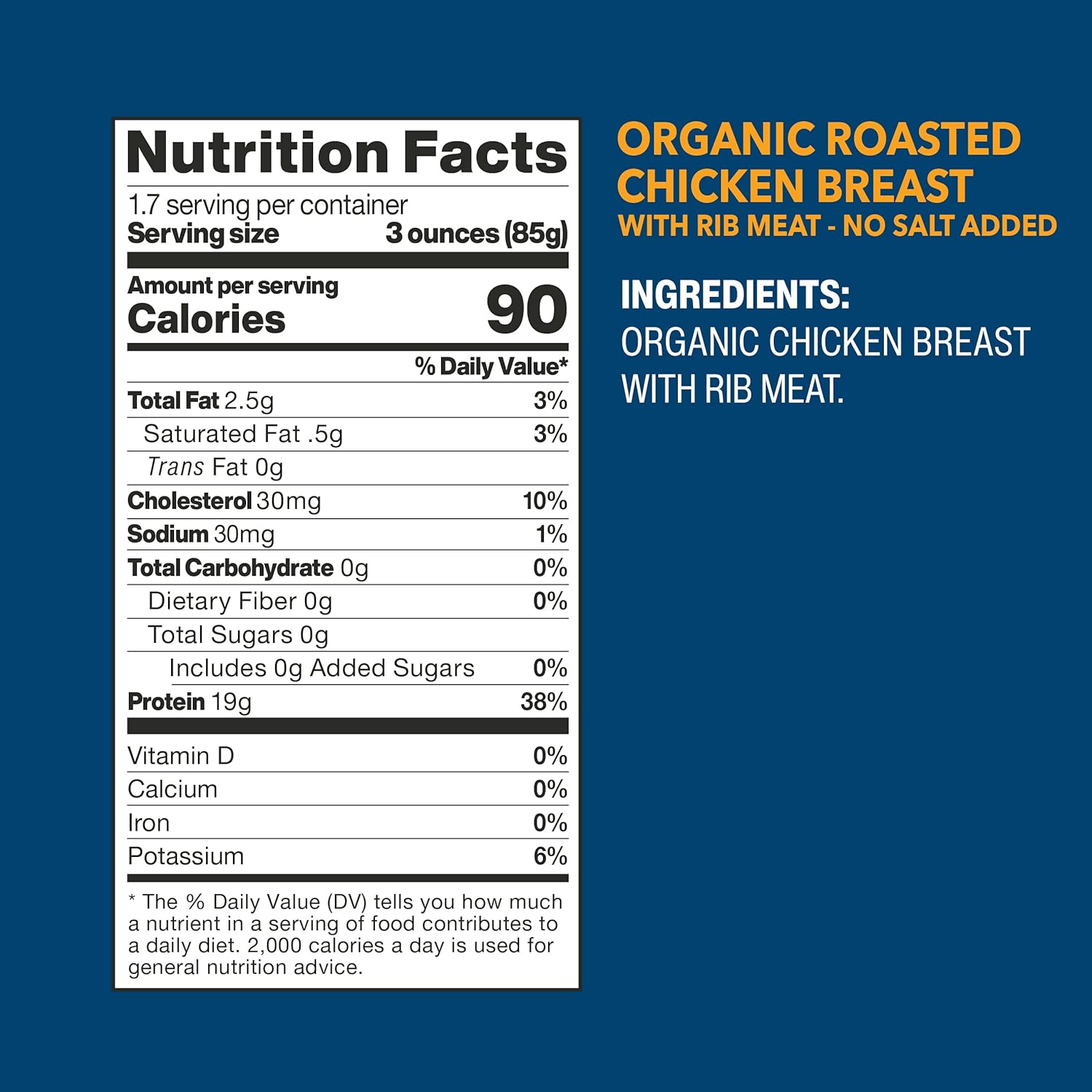 Wild_Planet_Organic_Roasted_Chicken_Breast,_Skinless_and_Boneless,_No_Salt_Added,_100%_chicken_breast,_5_Ounce