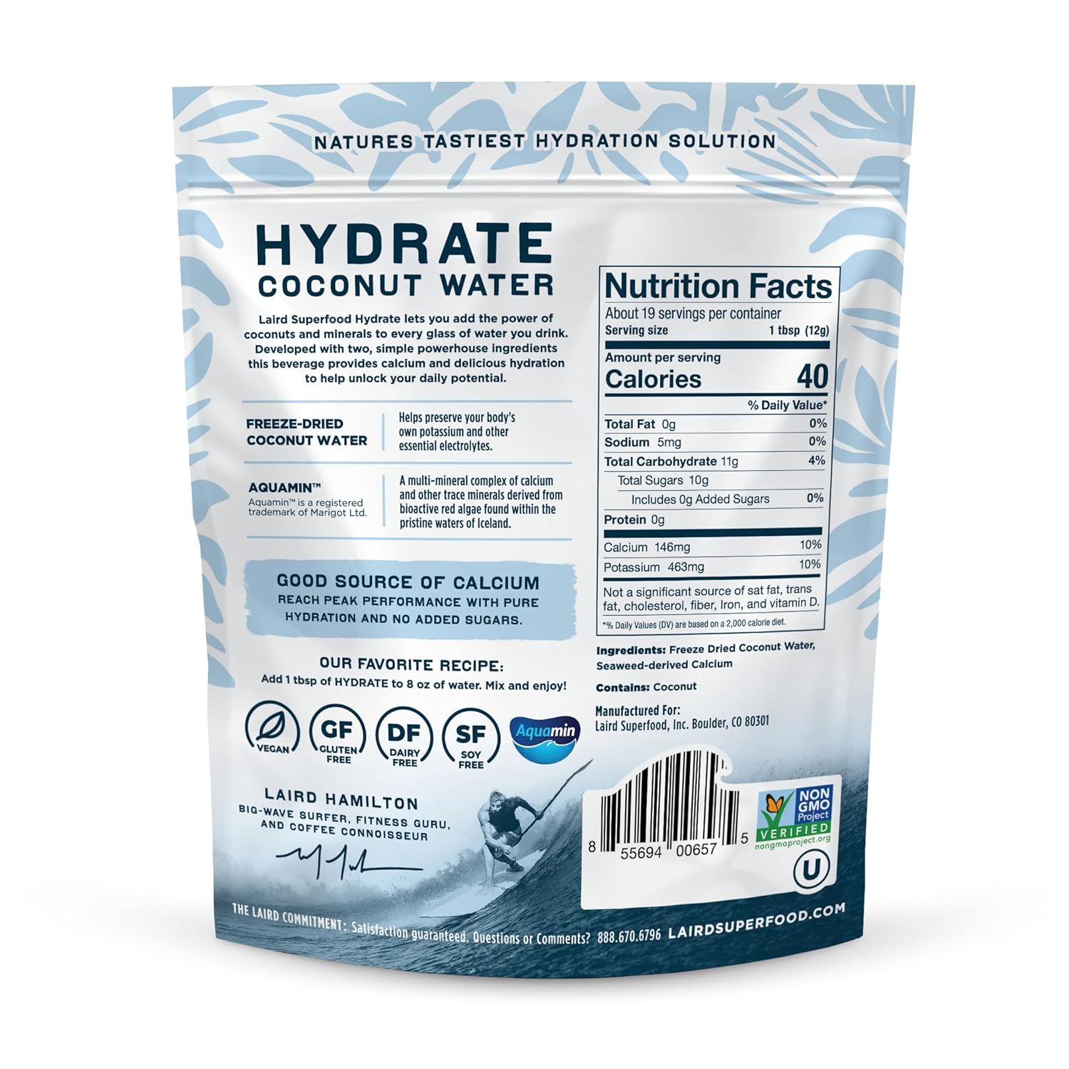Laird_Superfood_HYDRATE_Coconut_Water_Powder_Drink_Supplement_with_Coconut_Water_and_Auqamin,_All_Natural,_No_Added_Sugars,_Gluten-Free,_Non-GMO,_Vegan,_8_oz._Bag,_Pack_of_1