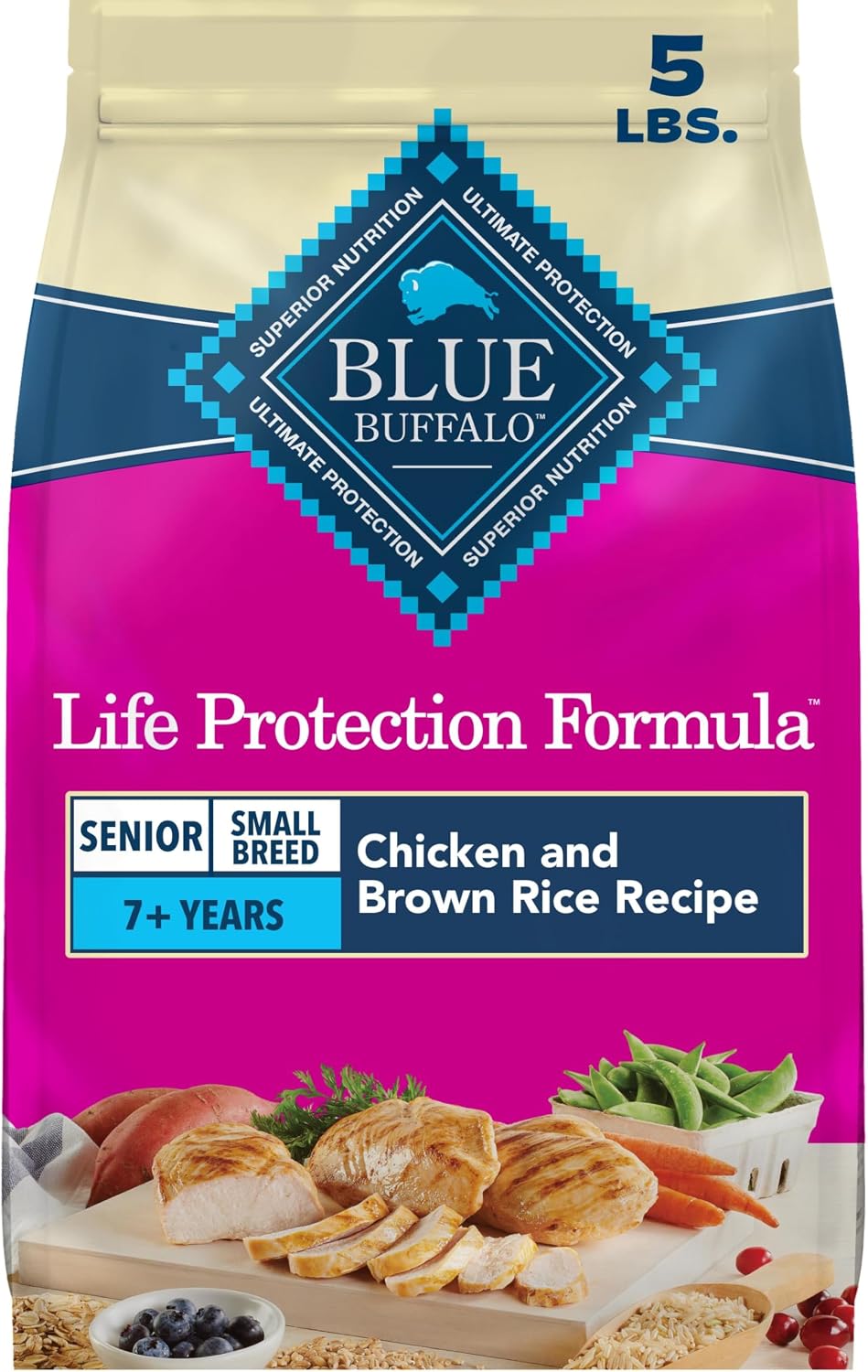 Blue_Buffalo_Life_Protection_Formula_Chicken_&_Brown_Rice_Small_Breed_Senior_Dry_Dog_Food,_Supports_Immunity_With_Antioxidant-Rich_LifeSource_Bits,_Promotes_Healthy_Muscles,_Skin_&_Coat_Health,_5_lbs.