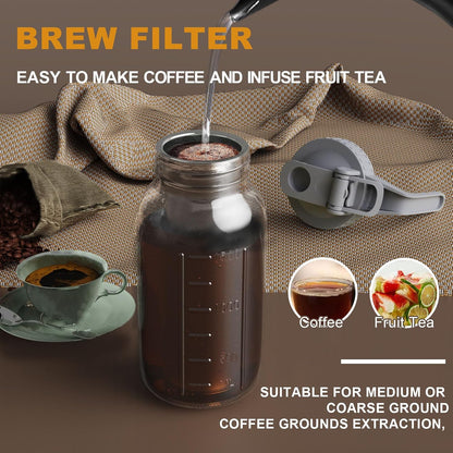 Cold_Brew_Coffee_Maker,_64_oz_Glass_Mason_Pitcher_|_100μm_stainless_steel_filter,_wide_mouth_design,_leak-proof_lid_with_handle,_pour_spout_for_iced_coffee,_tea_and_cold_drinks