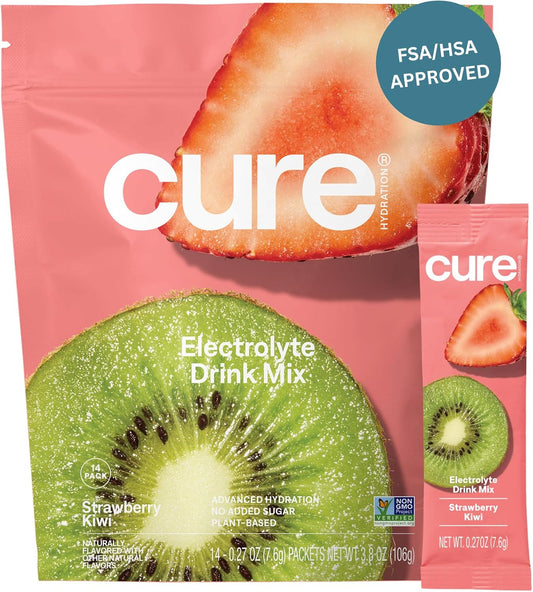 Cure_Hydration_|_Plant-Based_Electrolyte_Drink_Mix_|_No_Added_Sugar_|_FSA-HSA_|_Dehydration_Relief_Powder_Made_with_Coconut_Water_|_Non-GMO_|_Vegan_|_Pouch_of_14_Packets_-_Strawberry_Kiwi