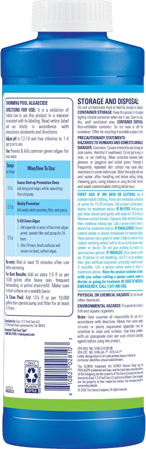 Clorox®_Pool&Spa™_Swimming_Pool_Algaecide,_Prevents_and_Treats_Pool_Algae,_Non-Foaming,_1_Quart_(Pack_of_1)