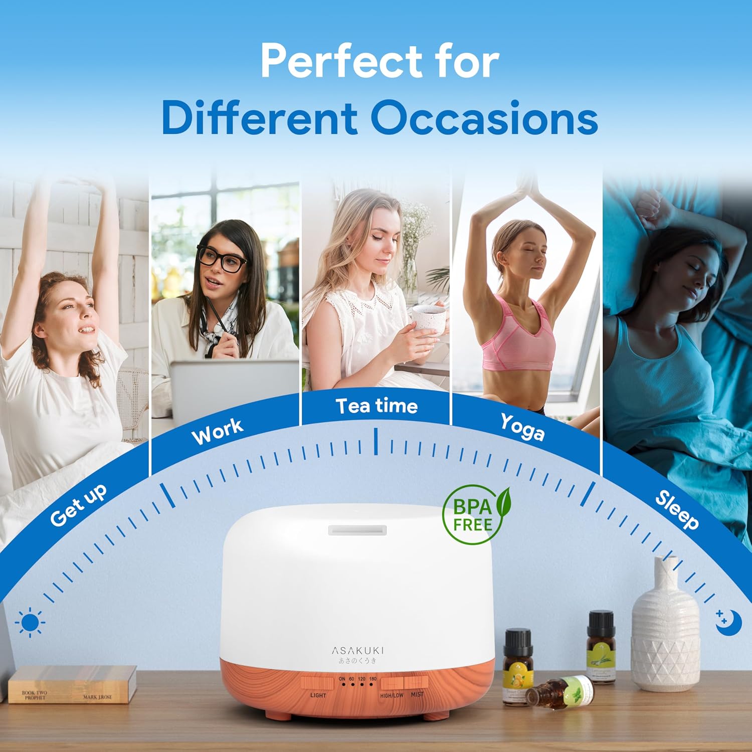 ASAKUKI_Essential_Oil_Diffuser_for_Home,_500ML_Aromatherapy_Humidifier_|_with_Remote_Control,_7_Color_LED_Lights,_Quiet_Cool_Mist_Diffuser_for_Bedroom,_Living_Room,_Office_(Yellow)
