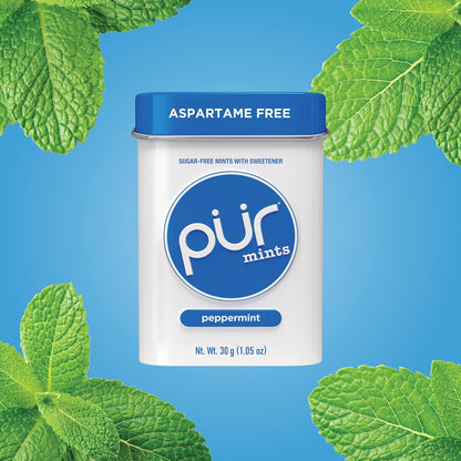 PUR_Mints_|_Aspartame_Free_Mints_|_Made_with_Xylitol_|_Sugar_Free,_Vegan,_Gluten_Free_&_Keto_Friendly_|_Natural_Peppermint_Flavored_Mints,_30_Pieces_(Pack_of_2)