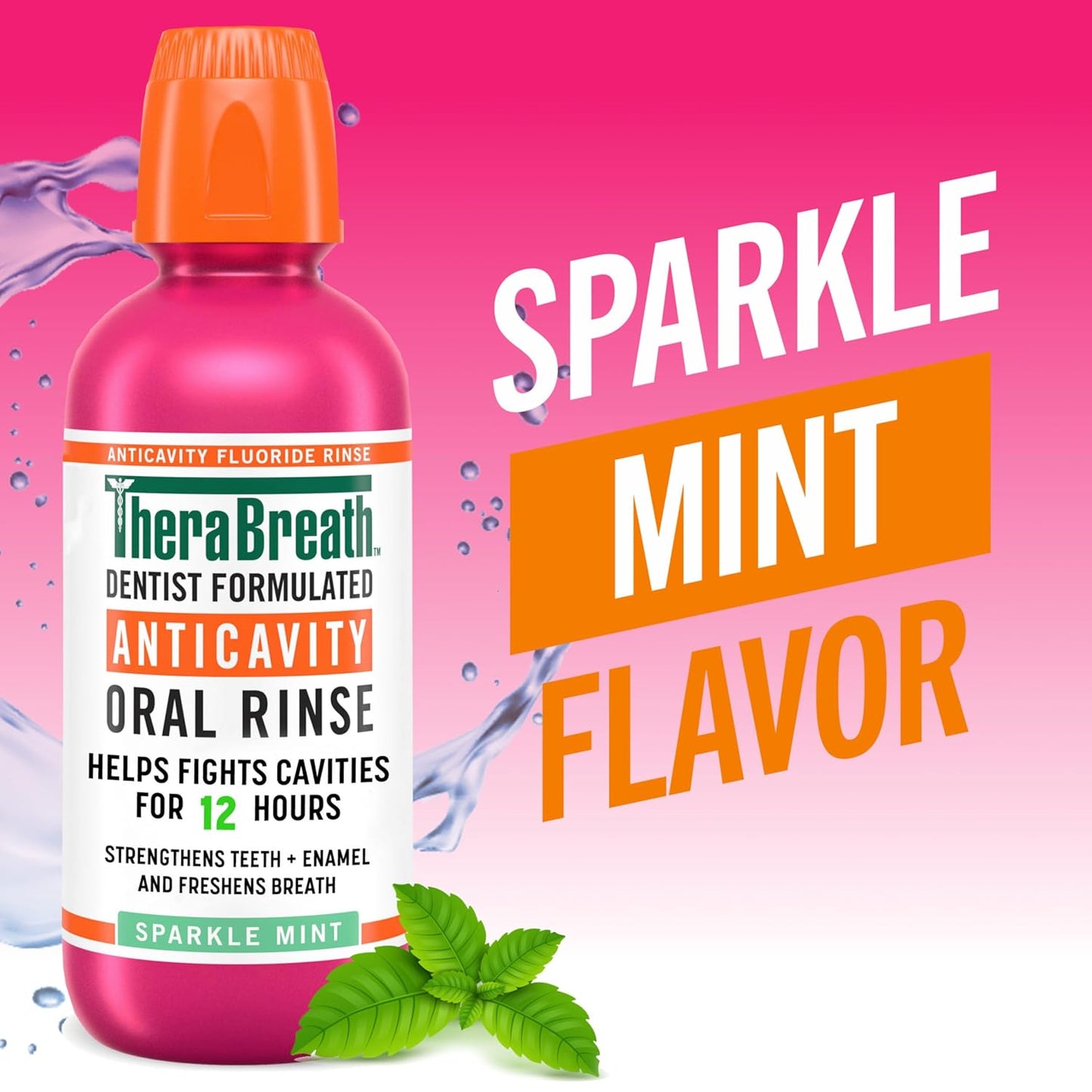 TheraBreath_Anticavity_Fluoride_Oral_Rinse_Mouthwash,_Fights_Cavities,_Strengthens_Enamel_and_Freshens_Breath,_Dentist-Formulated,_Alcohol-Free,_Sparkle_Mint_Flavor,_16_fl_oz,_Pack_of_2