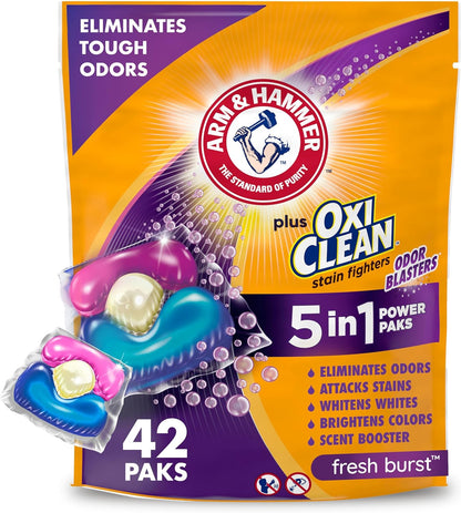 Arm_&_Hammer_Plus_OxiClean_With_Odor_Blasters_Laundry_Detergent_5-IN-1_Power_Paks,_42CT_(Packaging_may_vary)