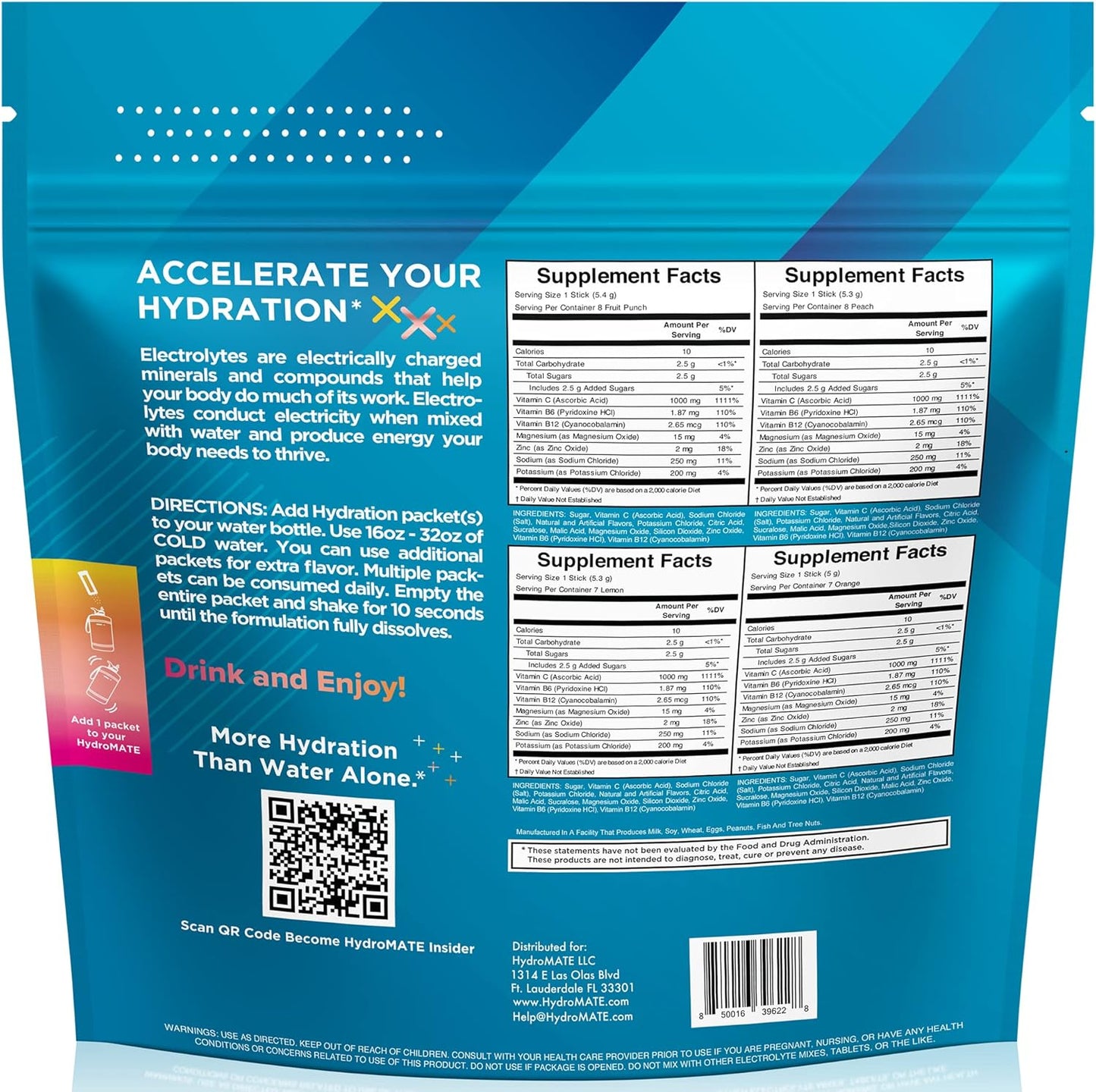 HydroMATE_Electrolyte_Powder_Variety_Pack_Hydration_Packets_Low_Sugar_30_Count