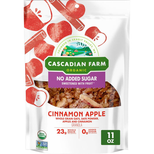 Cascadian_Farm_Organic_Granola_with_No_Added_Sugar,_Cinnamon_Apple_Cereal,_Resealable_Pouch,_11_oz