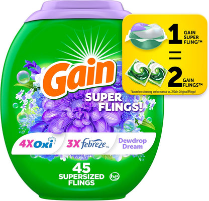 Gain_Super_Flings_Laundry_Detergent_Pacs,_45_Count,_Dewdrop_Dream_scent,_clean_and_fresh_washing_detergent_laundry_soap_pacs