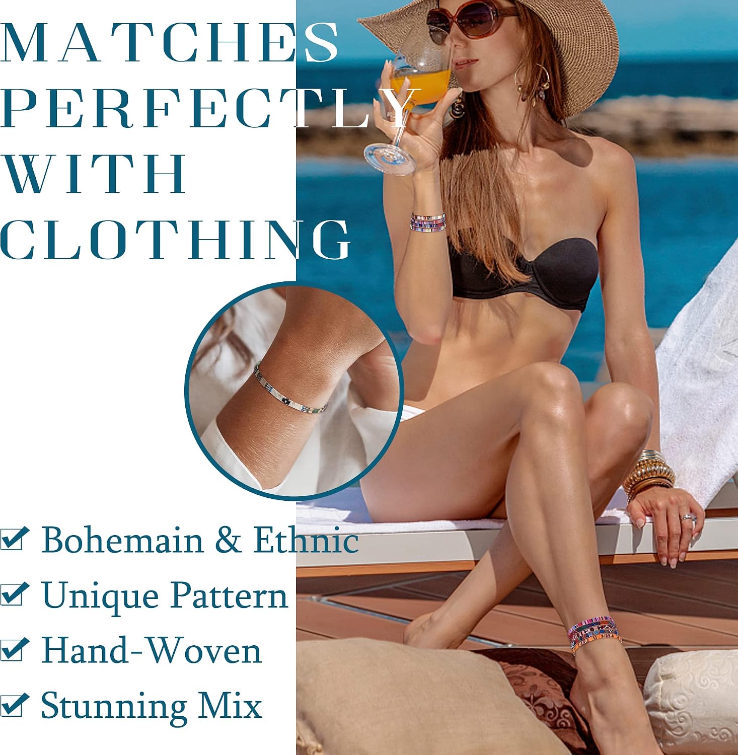 24_Pcs_Boho_Surfer_Bracelet_Anklet_Adjustable_Beaded_Anklets_Handmade_Braided_Bracelet_Colorful_Anklet_Summer_String_Rope_Ankle_Bracelets_Waterproof_Surfer_Beach_Bracelet_Boho_Jewelry_for_Women_Men