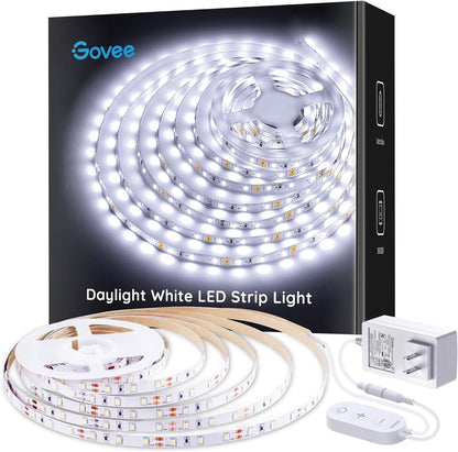 Govee_White_LED/Warm_Led_Strip_Lights,_Upgraded_16.4ft_Dimmable_LED_Light_Strip_6500K_Bright_Daylight_White,_Strong_Adhesive,_300_LEDs_Flexible_Tape_Lights_for_Mirror,_Kitchen_Cabinet,_Bedroom,_Christmas_Decor