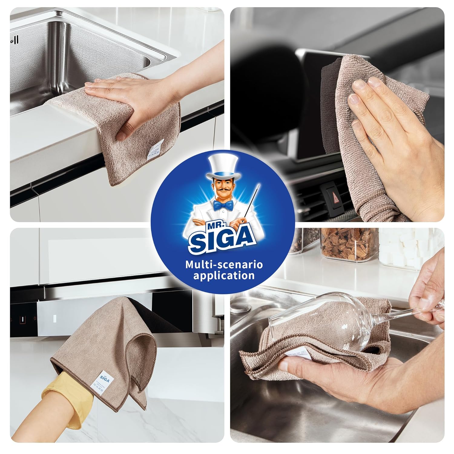 MR.SIGA_Microfiber_Cleaning_Cloths,_All-Purpose_Surface_Microfiber_Towels,_Streak_Free_Cleaning_Rags,_Pack_of_12,_Wheat,_Size_32_x_32_cm(12.6_x_12.6_inch)