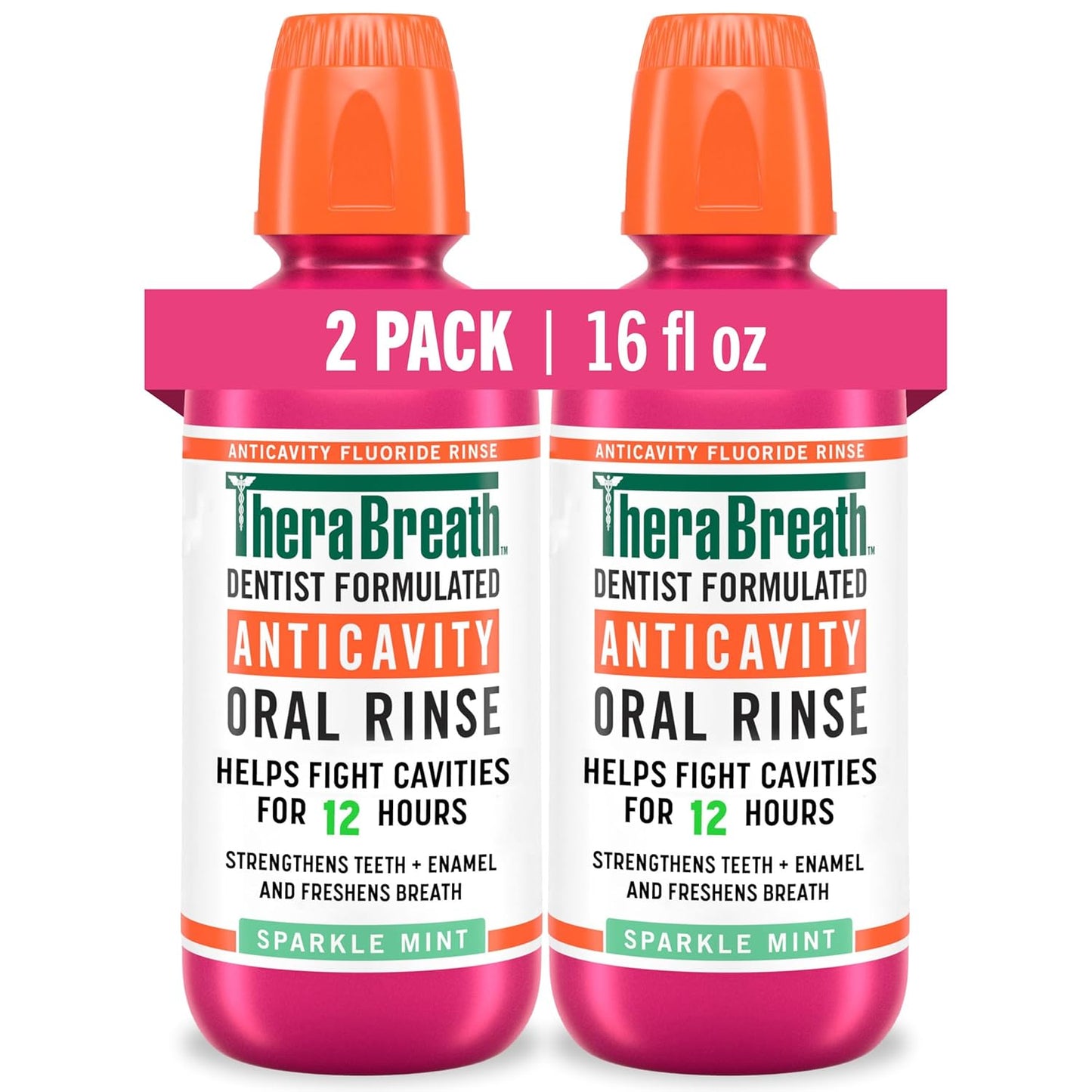 TheraBreath_Anticavity_Fluoride_Oral_Rinse_Mouthwash,_Fights_Cavities,_Strengthens_Enamel_and_Freshens_Breath,_Dentist-Formulated,_Alcohol-Free,_Sparkle_Mint_Flavor,_16_fl_oz,_Pack_of_2