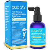 PURA D'OR Hair Thinning Therapy Energizing Scalp Serum: Copper Tripeptide, Biotin, Caffeine, Plant Stem Cell, Catalase & DHT Balance, Rosemary Green Tea Leaf Extract, All Hair Types, Men Women