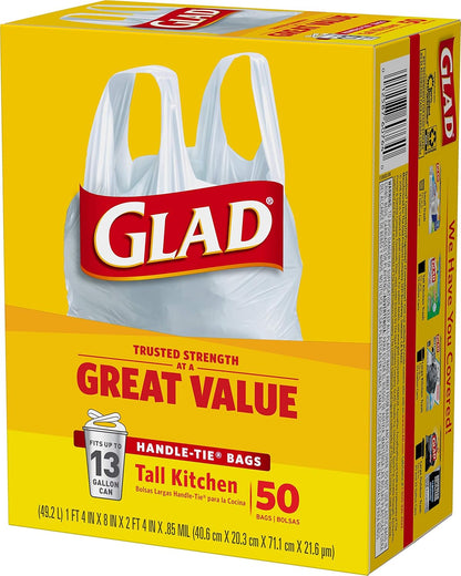 Glad_Tall_Kitchen_Trash_Bags_13_Gallon,_Unscented_Garbage_Bags,_Handle-Tie,_50_Count