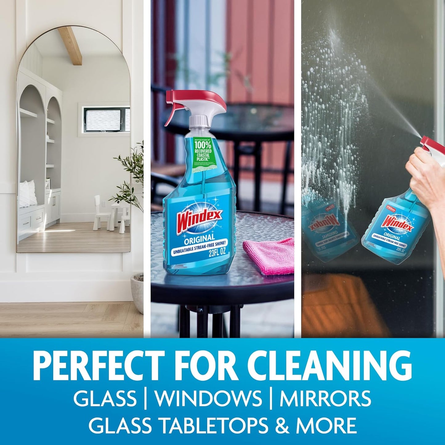 Windex_Glass_and_Window_Cleaner_Spray_Bottle,_Packaging_Designed_to_Prevent_Leakage_and_Breaking,_Surface_Cleaning_Spray,_Original_Blue_Scent,_23_Fl_Oz