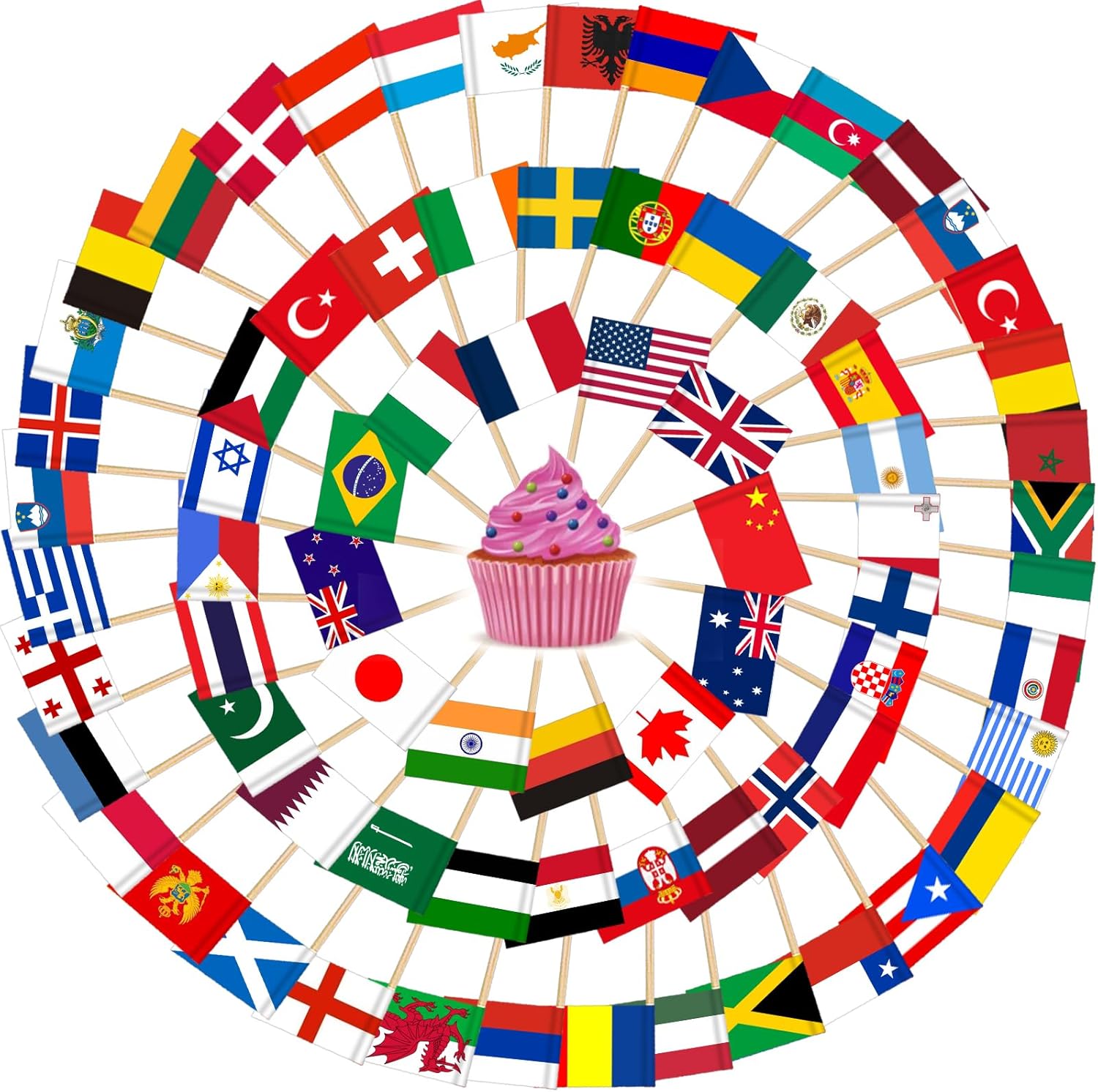 AhfuLife_Different_Countries_Toothpick_Flag,_100_Pcs_Mini_Flags_on_Sticks_for_World_Cup,_Flag_Cupcake_Toppers_for_Olympics_Party_Decorations,_International_Toothpick_Flags_Cocktail_Picks