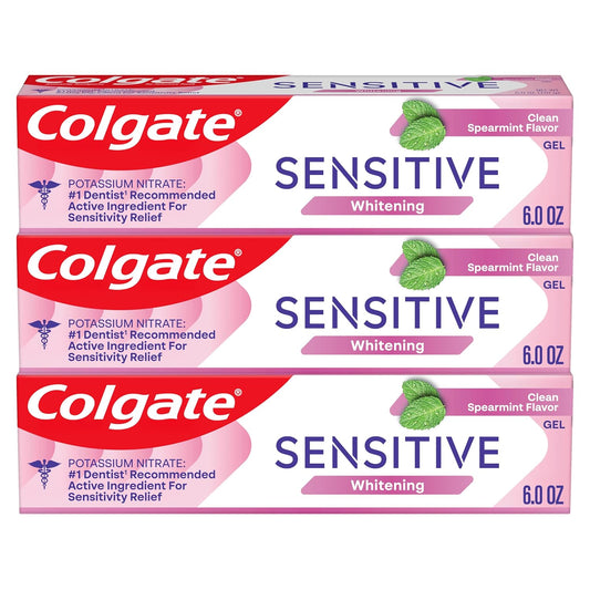 Colgate_Whitening_Toothpaste_for_Sensitive_Teeth,_Enamel_Repair_and_Cavity_Protection,_Fresh_Mint_Gel,_6_Oz_(Pack_of_3)