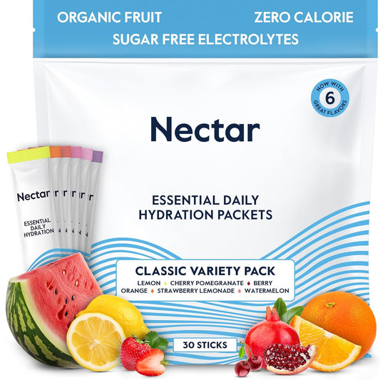 Nectar_Hydration_Packets_-_Electrolytes_Powder_Packets_-_Sugar_Free_&_0_Calorie_-_Organic_Fruit_Liquid_Daily_IV_Electrolytes_Powder_for_Dehydration_Relief_and_Rehydration_(Variety_30_Pack)