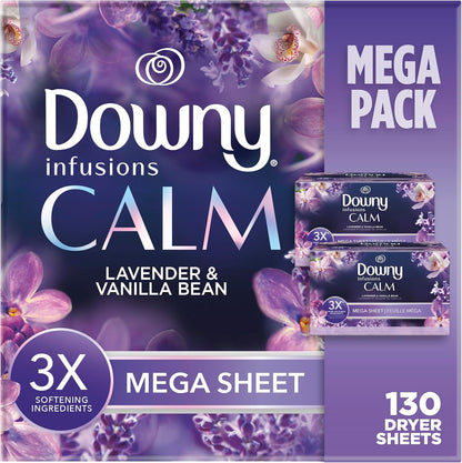 Downy_CALM,_Mega_Dryer_Sheets,_Laundry_Fabric_Softener,_Lavender_and_Vanilla_Bean,_130_Count