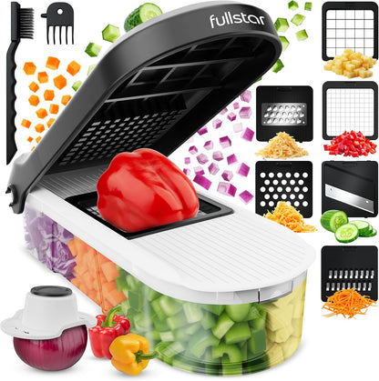 Fullstar_Core_Vegetable_Chopper_-_Chop_and_Slice_Lid_-_Food_Chopper_with_Container,_Veggie_Chopper,_Fruit_Slicer,_Onion_Dicer_-_Meal_Prep_Essential_-_Kitchen_Gadgets_and_Gifts_(6_in_1,_White/Black)