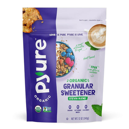 Pyure_Organic_Stevia_Blend_|_Granulated_Sugar_Substitute_with_Zero_Calories_&_Carbs_|_Keto,_Diabetic_&_Vegan_Friendly_|_Sugary_Taste_Alternative_|_USDA_Organic,_Non-GMO_|_Good_For_Baking_|_12oz