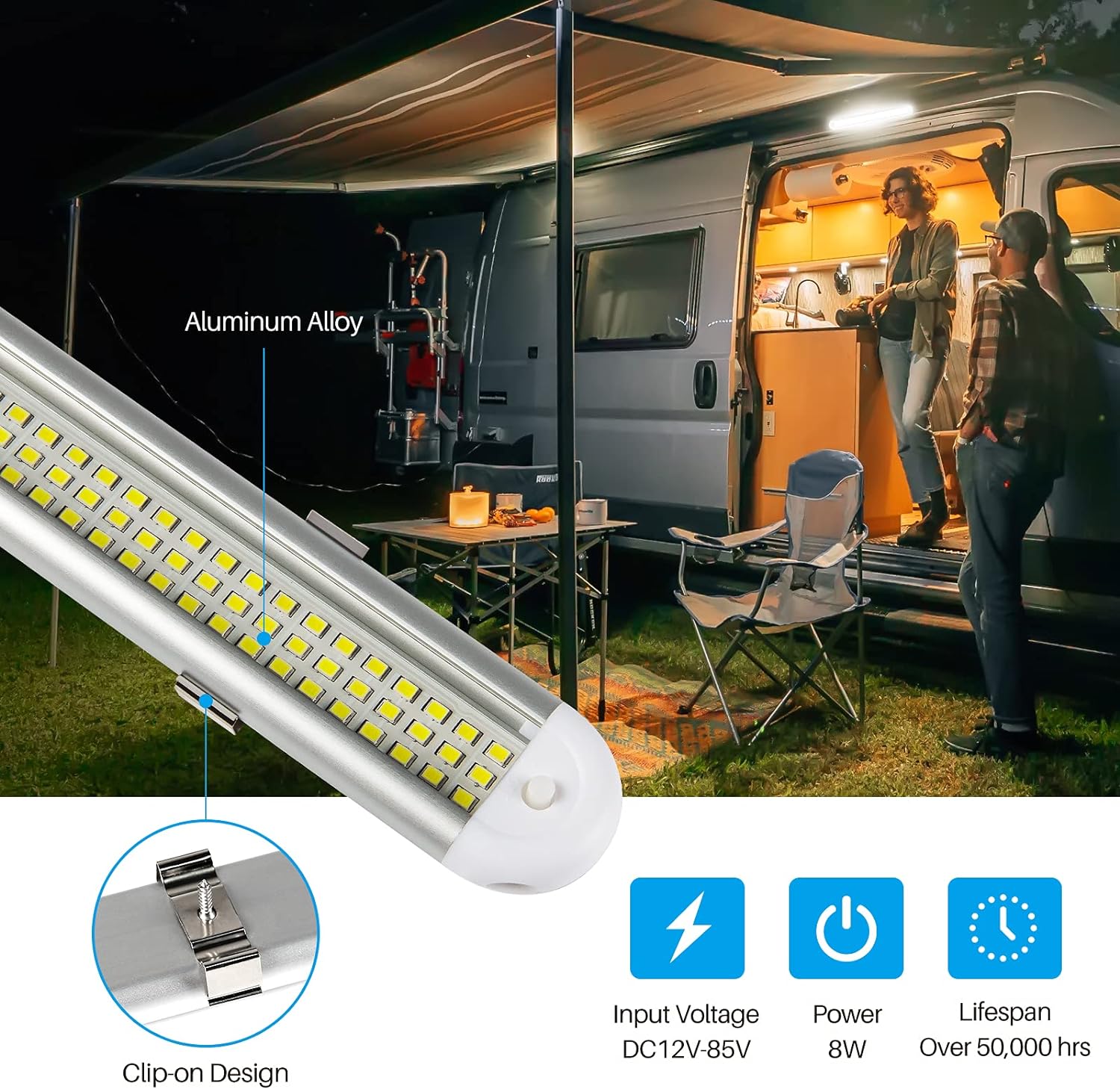 12v_LED_Interior_Light_Bar，CT_CAPETRONIX_120LEDs_1500LM_8W_DC_12_Volt_led_Strip_Lights_with_ON/Off_Switch，for_Enclosed_Cargo_Trailer,_Car_RV_Van_Truck_Lorry_Camper_Boat_Caravan_Motorhome_(4Pack)