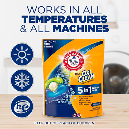 Arm_&_Hammer_Plus_OxiClean_5-in-1_Laundry_Detergent_Power_Paks,_42_Count_(Packaging_may_vary)