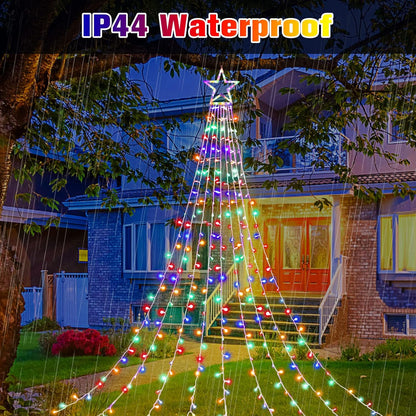 Outdoor_Christmas_Star_String_Lights,_320_LED_11.5_ft_Waterfall_Tree_Lights_with_8_Lighting_Modes_for_Indoor/Outdoor_Yard,_Home,_Festival,_Party,_Xmas,_New_Year_Decor