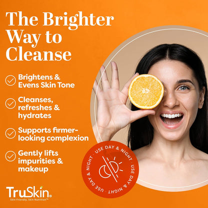 TruSkin_Vitamin_C_Face_Wash_Cleanser_-_Brightening_Facial_Cleanser_with_Vitamins_C_&_E,_Rosehip_Oil,_Aloe_Vera_&_MSM_-_Gently_Cleanses,_Refreshes_&_Supports_Radiant_Skin_-_4_fl_oz