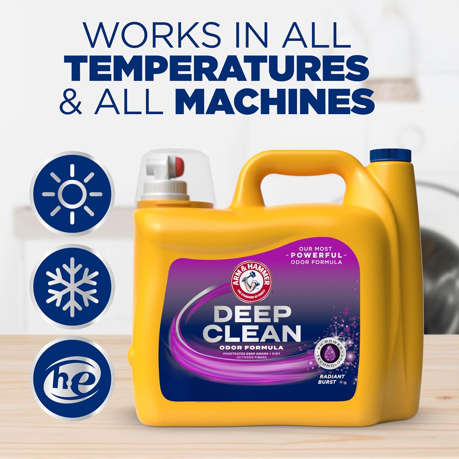 ARM_&_HAMMER_Deep_Clean_Odor_Formula_Liquid_Laundry_Detergent,_Radiant_Burst_Scent,_150_Fl_Oz,_100_Loads