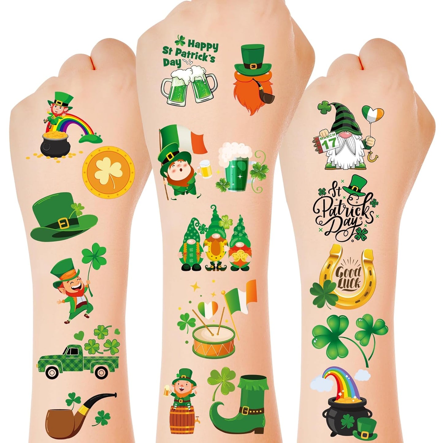 100_PCS_St_Patricks_Day_Tattoos,_Irish_Themed_St_Patricks_Day_Accessories_with_Green_Clover,_St_Patricks_Day_Temporary_Tattoos_for_St_Patricks_Day_Party_Favors_Decorations_Parade