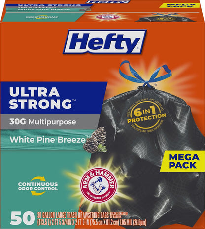Hefty_Ultra_Strong_30_Gallon_Trash_Bags,_Large_Trash_Bags_30_Gallon_Size,_Multipurpose,_Break_Resistant_Drawstring_Closure,_Resists_Leaks,_Punctures,_and_Tears,_Black,_White_Pine_Breeze_Scent,_50_Bags