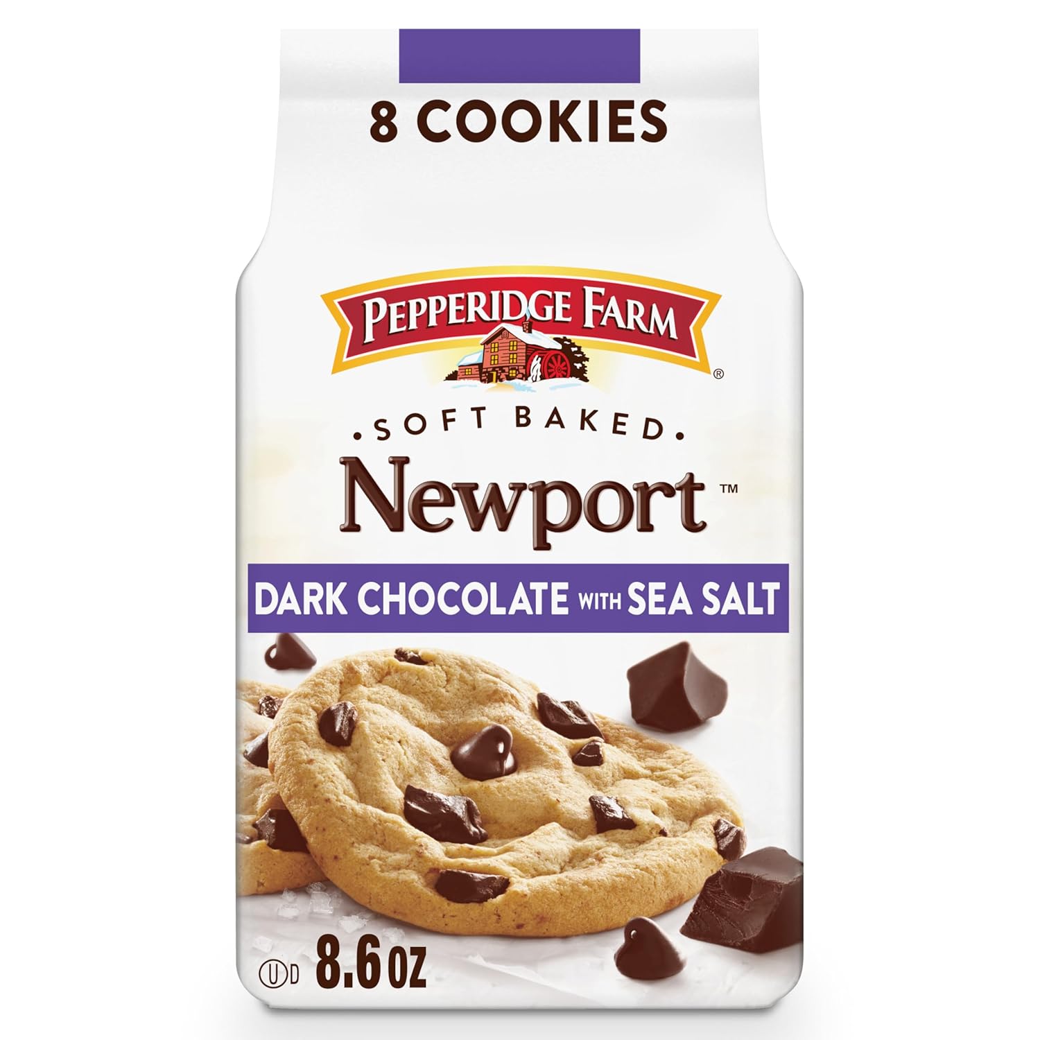 Pepperidge_Farm_Soft_Baked_Newport_Dark_Chocolate_Cookies_with_Sea_Salt,_8.6_Oz_Bag_(8_Cookies)