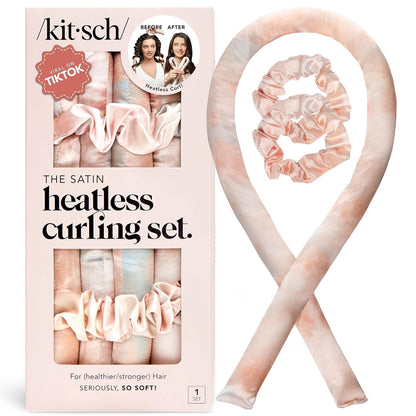 Kitsch_Satin_Heatless_Curlers_Set_–_Heatless_Curls_Overnight_with_34"_Hair_Curler_&_2_Satin_Scrunchies_–_Comfortable_Hair_Curlers_to_Sleep_In_for_Frizz-Free,_No_Heat_Damage_Styling_-_Sunset_Tie_Dye